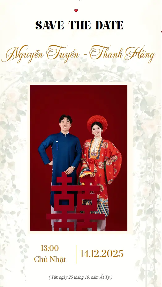 Thiệp cưới online sang trọng, quý phái