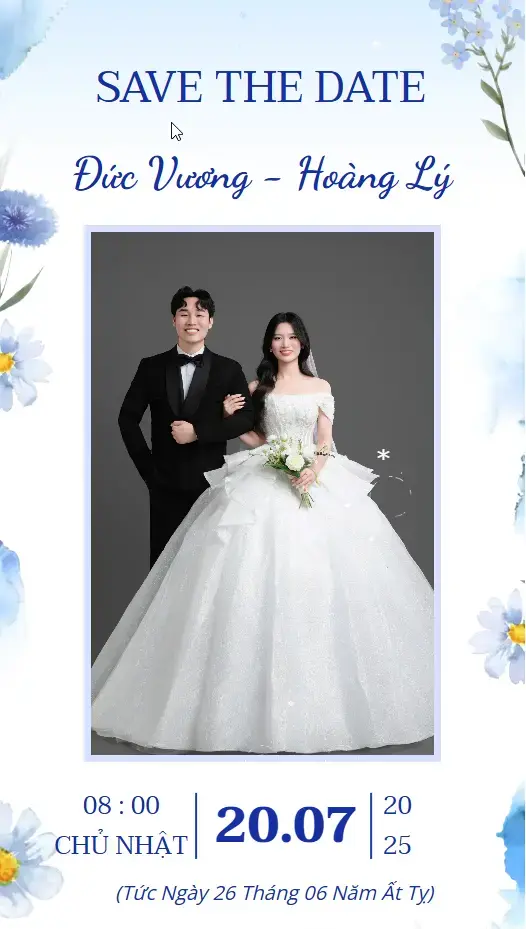 Thiệp cưới online nhẹ nhàng tình cảm